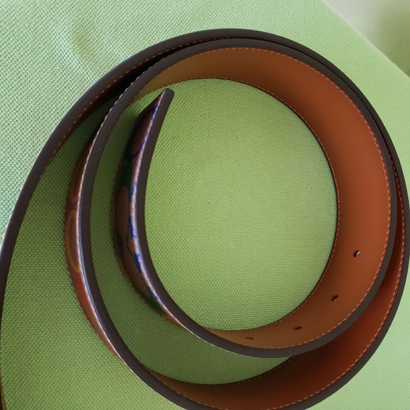 COACH ROLLER BUCKLE CUT-TO-SIZE REVERSIBLE BELT RAINBOW SIGNATURE:NWT PRIDE - Picture 7 of 9